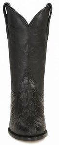 Black Crocodile Print Boots J-Toe