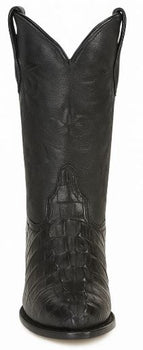 Black Crocodile Print Boots J-Toe