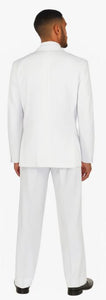  3 Button Regular Fit White Suit