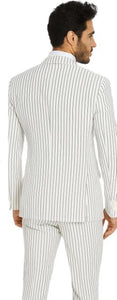 White Suit With Black Pinstripes