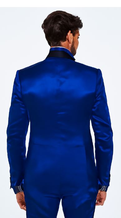 Sateen Fabric Suit - Royal Blue