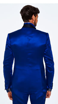 Sateen Fabric Suit - Royal Blue