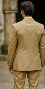 Men's Two Button Suit - Camel ~ Khaki  2 Piece Suits - Two piece Business suits Suit - Image 2
