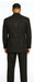 Men'S Fashion 3 Piece Paisley Printed Fashion Suit Wide Leg Pants Black & Dark Brown Blazer Looking