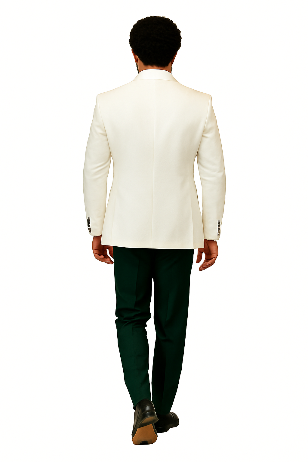 Hilton White and Black Paisley Peak Lapel Tuxedo Jacket with Matching Shawl Vest and Wool Pants – Includes Bow Tie - Image 5