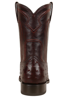 Black Cherry Roper Ostrich Western Boots - Image 5