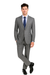 Catania Collection - Modern Fit Windowpane Suit 2 Piece in Medium Gray