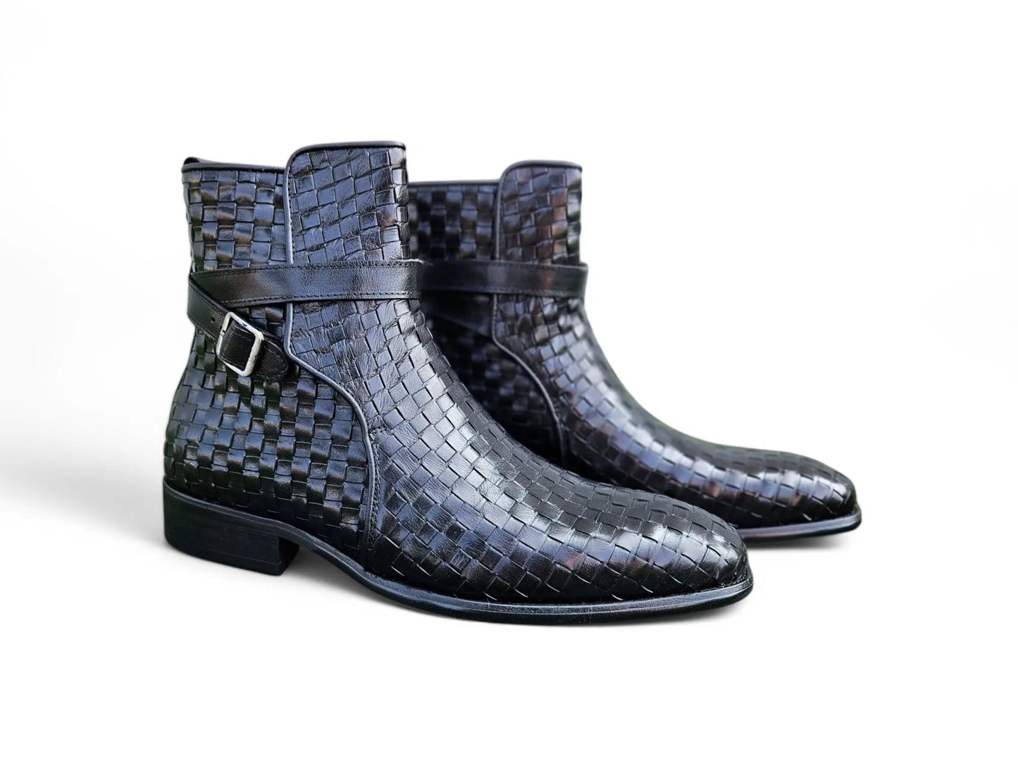 Basket Weave Calfskin Buckle Boot - Image 8