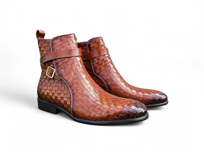Basket Weave Calfskin Buckle Boot - Image 11