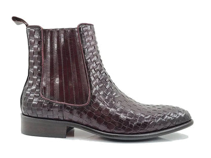 Carrucci Chelsea Boot: Woven Leather, Luxury Style