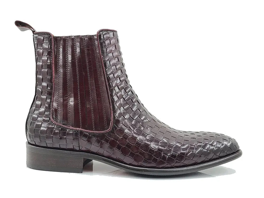Basket Weave Leather Chelsea Boot - Image 3