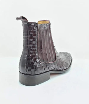 Basket Weave Leather Chelsea Boot - Image 6