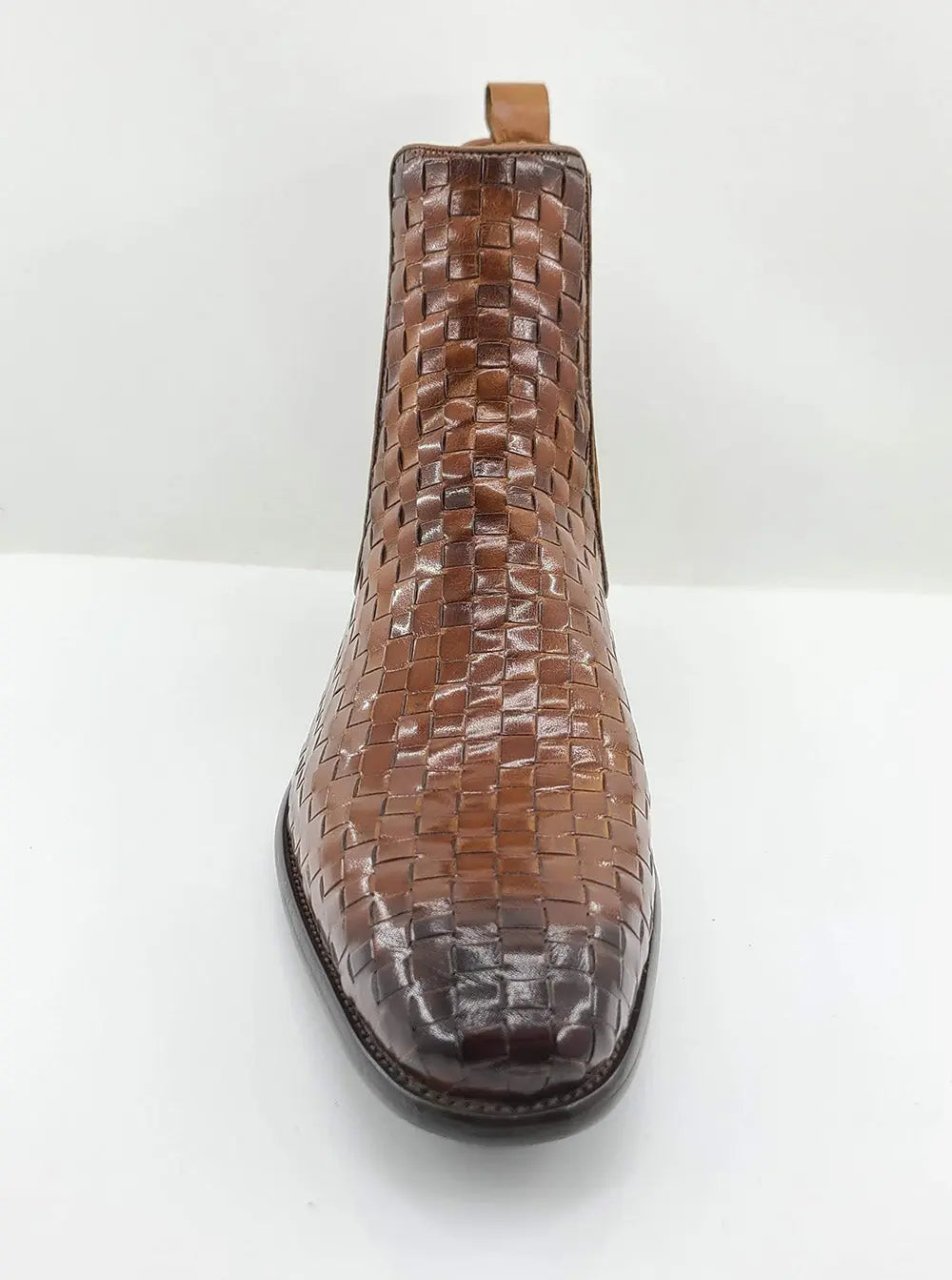 Basket Weave Leather Chelsea Boot - Image 11