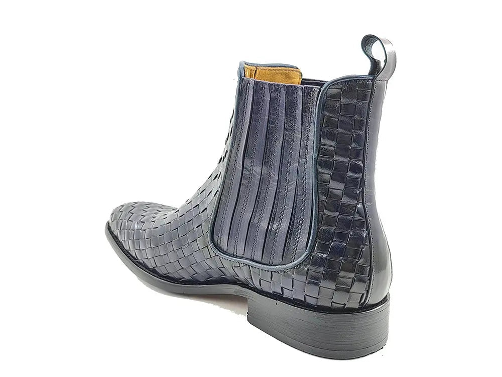 Carrucci Chelsea Boot: Woven Leather, Luxury Style