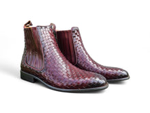 Carrucci Basket Weave Leather Chelsea Boot