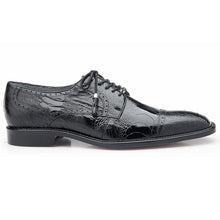 Belvedere Batta Black Ostrich Cap Toe Dress Shoe for Men