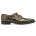 Belvedere Batta Olive Green Ostrich Cap Toe Dress Shoe for Men