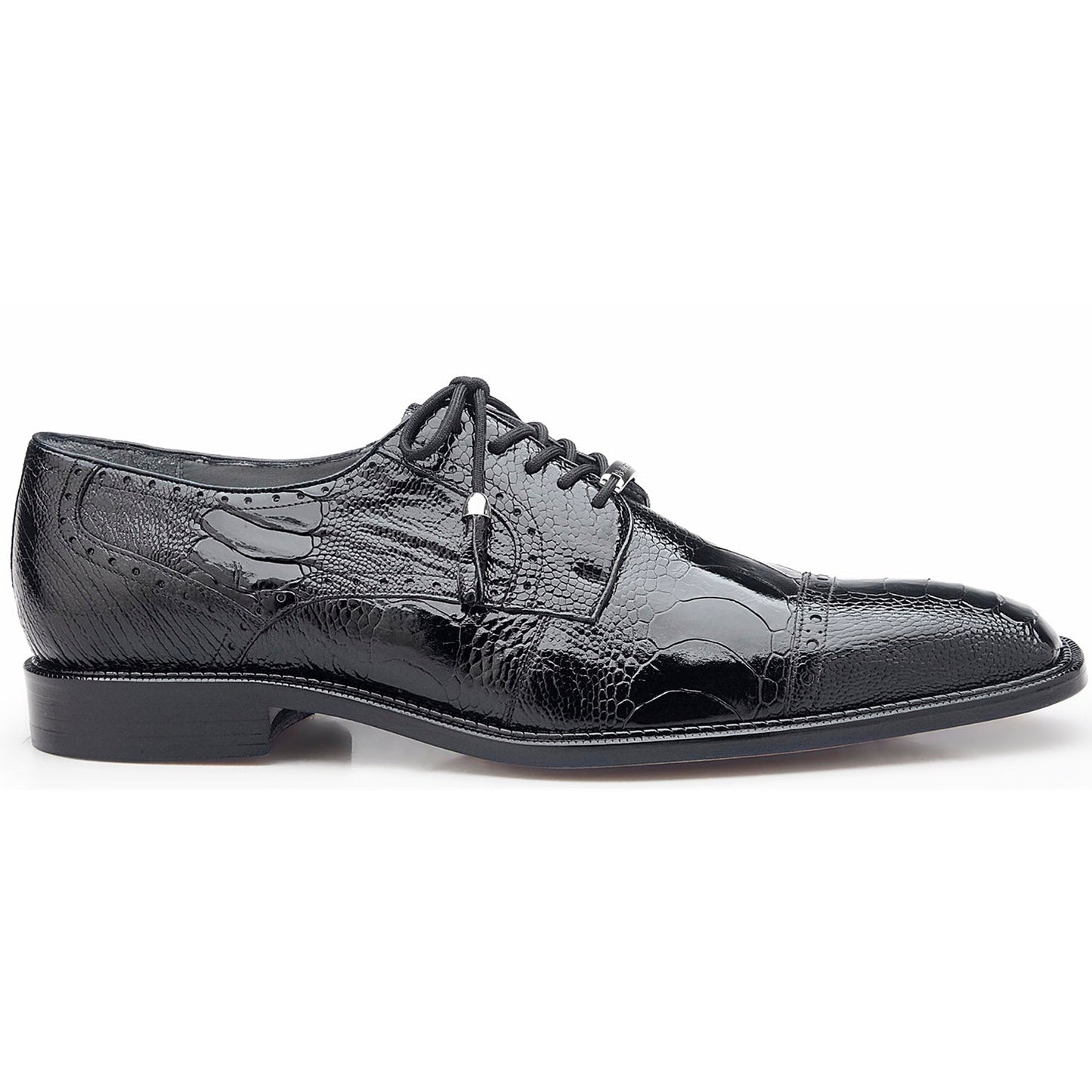 Belvedere Batta Black Genuine Crocodile Dress Shoe