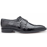 Belvedere Batta Black Genuine Crocodile Dress Shoe