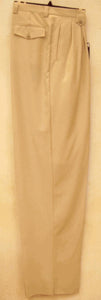 Long Rise Big Leg Slacks Beige Wide Leg Dress Pants Pleated Baggy Dress Trousers Unhemmed Unfinished Bottom