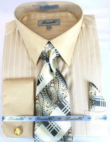 Beige Colorful Men'S Dress Shirt