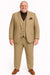 Mens Beige Plaid 3-Piece Suit – Classic Checkered Suit for Weddings, Church Vested Checkered Pattern