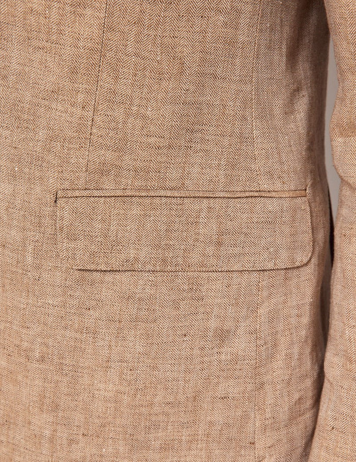 Mens Linen Suit For Beach Wedding - Summer Suit in Beige