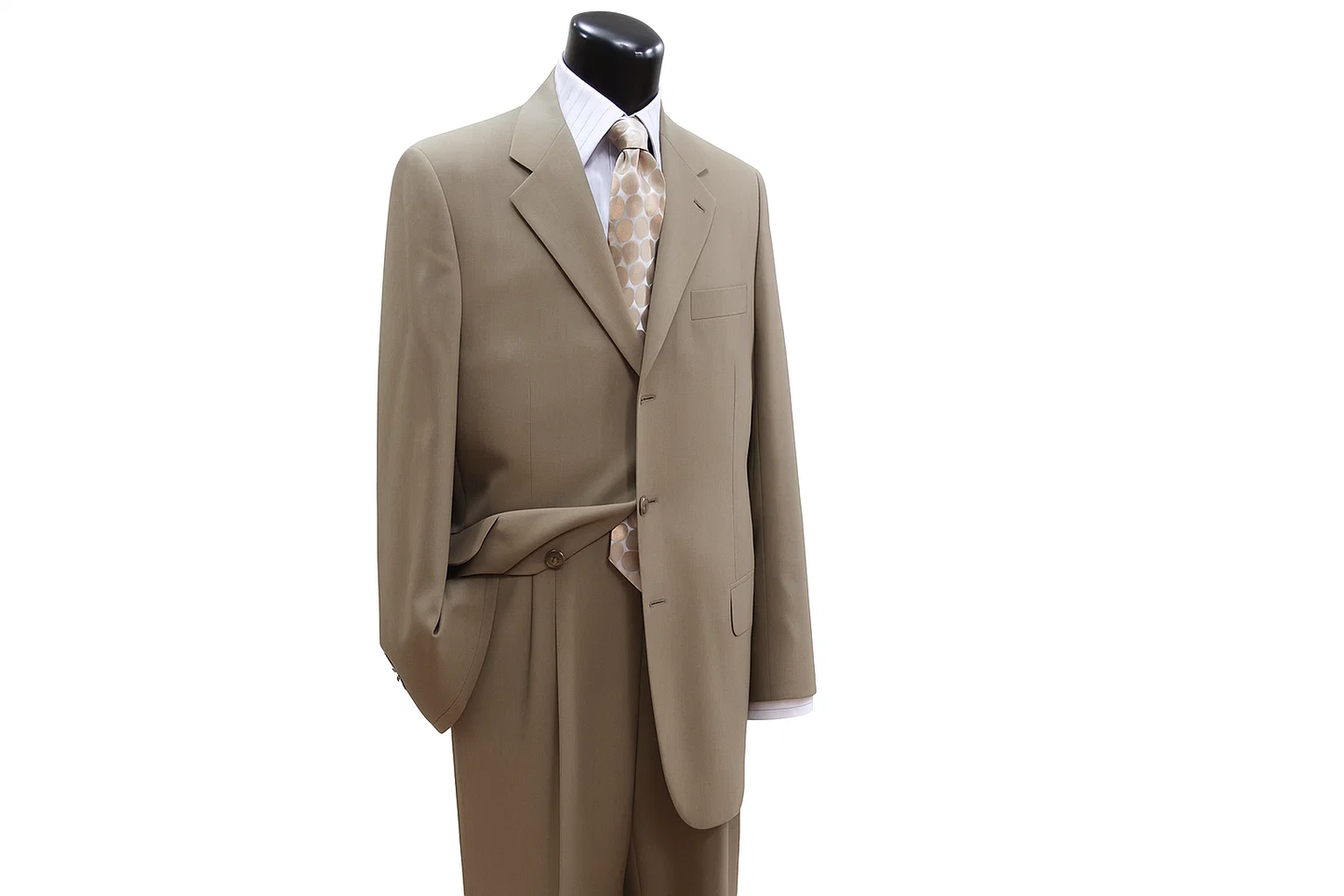 Taup/Tan ~ Beige Super 100'S Business Discounted  Business Suits Clearance Sale Available In 2 Or 3 Buttons Style Regular Classic Cut