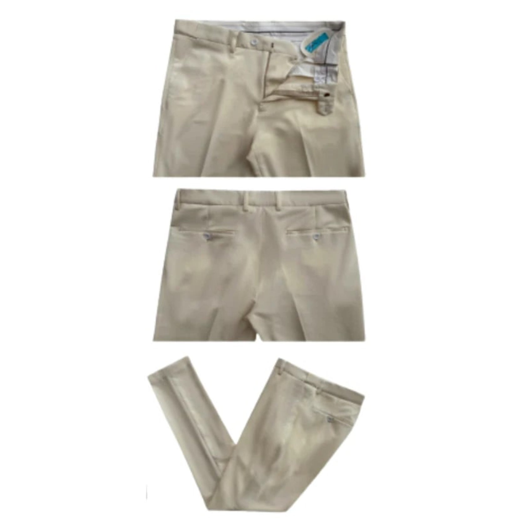 Mens Cotton Stretch Fashion Beige Suit - Image 2