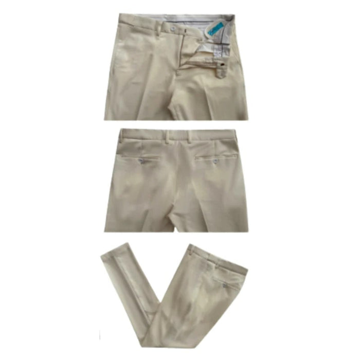 Mens Cotton Stretch Fashion Beige Suit