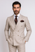 Suits With Baggy Pleated Pants - Wide Leg Pants 100% Wool - Classic Fit in  Light Brown Color by Rossiman