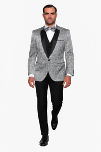 Bellagio Silver 1-Button Notch Tuxedo