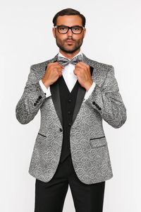 Bellagio Silver 1-Button Notch Tuxedo