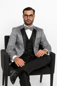 Bellagio Silver 1-Button Notch Tuxedo