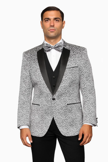 Bellagio Silver 1-Button Notch Tuxedo