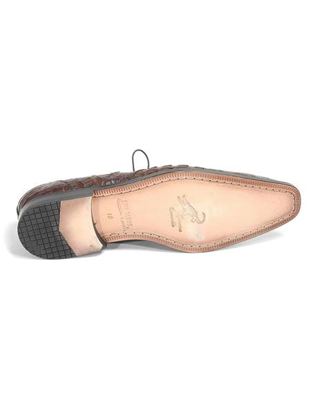 Mens Los Altos Brown Genuine Caiman Belly Lace Up