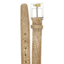 Belvedere Alligator Dress Belt in Taupe - 44W Cut-to-Length