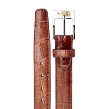 Belvedere Men's Alligator Dress Belt - Cognac Finish