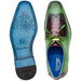 Belvedere Etore Antique Emerald Green & Wine Ostrich Leg Shoes