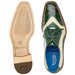 Belvedere Sesto Forest Green & Cream Genuine Ostrich Quill Italian Calf Wingtip Shoes