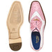 Belvedere Sesto Rose Pink / White Genuine Ostrich Quill  Italian Calf Wingtip Shoes