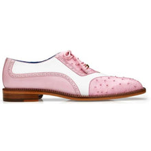 Belvedere Sesto Rose Pink/White Ostrich Quill Wingtip Shoes