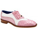 Belvedere Sesto Men's Pink & White Ostrich Oxford Shoes