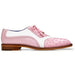 Belvedere Sesto Men's Pink & White Ostrich Oxford Shoes