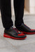 Belvedere Flash Men's Black & Red Ostrich-Calf Sneakers