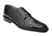 Belvedere Chapo Mens Black Gator Horn Back Lace Up Shoes