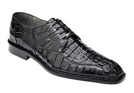 Belvedere Chapo Mens Black Gator Horn Back Lace Up Shoes