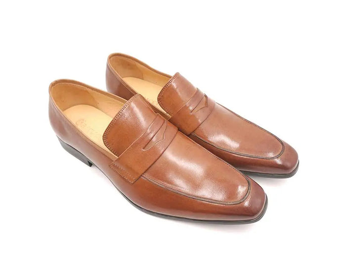 Carrucci Beveled Square Toe Penny Loafer - Luxury Italian Leather
