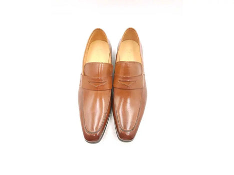 Carrucci Beveled Square Toe Penny Loafer - Luxury Italian Leather