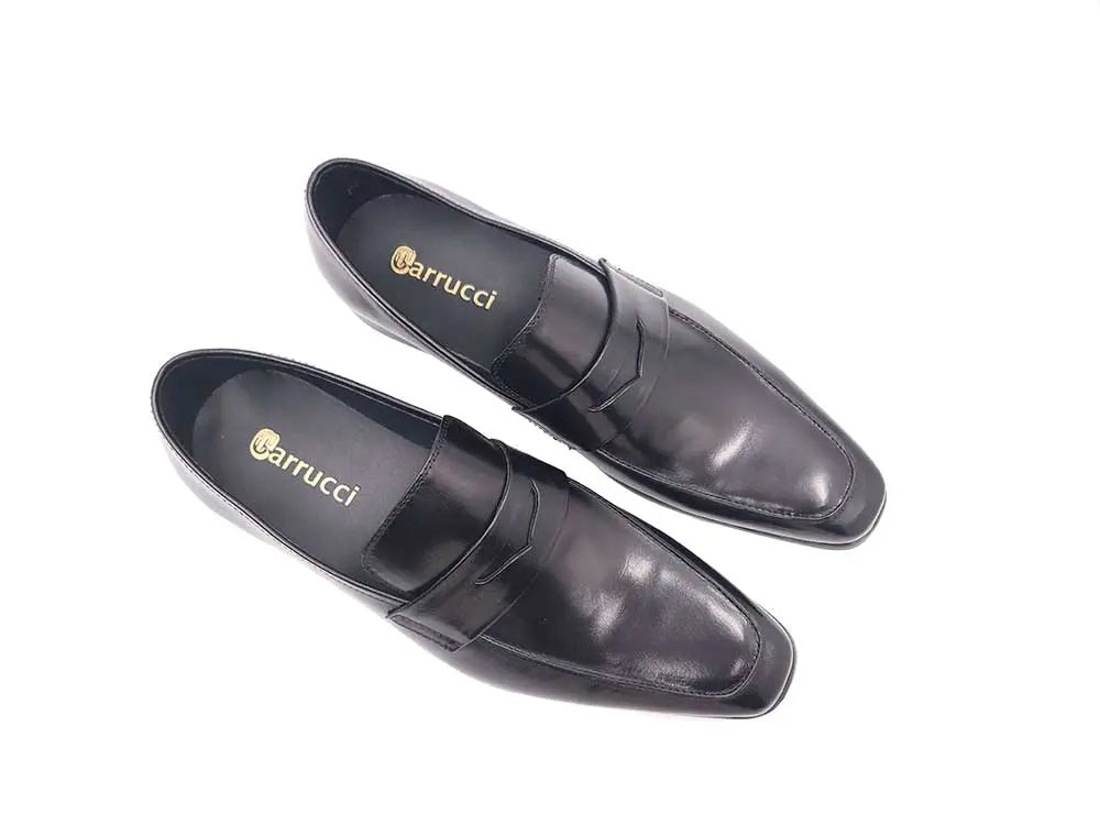 Carrucci Beveled Square Toe Penny Loafer - Luxury Italian Leather